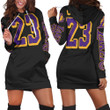 Los Angeles Lakers 23 Lebron James Hoodie Dress Sweater Dress Sweatshirt Dress - 1