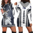 New York Yankees Mickey Mantle Hoodie Dress Sweater Dress Sweatshirt Dress - 1