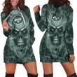 New York Jets Nfl Fans Skull Hoodie Dress Sweater Dress Sweatshirt Dress - 1