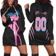 Personalized Miami Heat X Pink Panther Mashup Any Name 00 Black Jersey Inspired Style Hoodie Dress Sweater Dress Sweatshirt Dress - 1