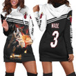 Dwyane Wade 3 Miami Heat Legend Basketball Dribbling Skill Fire For Fan Hoodie Dress Sweater Dress Sweatshirt Dress - 1
