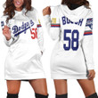 Los Angeles Dodgers Busch 58 2020 Championship Golden Edition White Jersey Inspired Style Hoodie Dress Sweater Dress Sweatshirt Dress - 1