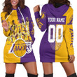 Los Angeles Lakers Skull Logo Nba Western Conference Personalized Hoodie Dress Sweater Dress Sweatshirt Dress - 1
