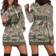 Philadelphia Eagles Camouflage Veteran 1 Personalized Hoodie Dress Sweater Dress Sweatshirt Dress - 1