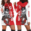 Cincinnati Reds Jack Skellington And Zero Hoodie Dress Sweater Dress Sweatshirt Dress - 1