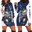 Dallas Cowboys Jack Skellington And Zero Hoodie Dress Sweater Dress Sweatshirt Dress - 1