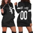 Personalized Chicago White Sox 00 Any Name 2020 Mlb Black Jersey Inspired Style Hoodie Dress Sweater Dress Sweatshirt Dress - 1