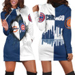 Chicago Bears And Chicago Cubs Heartbeat Love Ripped 3d Jersey Hoodie Dress Sweater Dress Sweatshirt Dress - 1