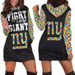 Fight Like A New York Giants Autism Support Hoodie Dress Sweater Dress Sweatshirt Dress - 1