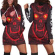 Detroit Red Wings Nhl Fan 3d Skull Demon Jersey Hoodie Dress Sweater Dress Sweatshirt Dress - 1