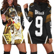Drew Brees New Orleans Saints Black  Yellow Hoodie Dress Sweater Dress Sweatshirt Dress - 1