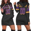 Los Angeles Lakers 2020-21 Earned Edition Black Personalized Jersey Inspired Style Hoodie Dress Sweater Dress Sweatshirt Dress - 1