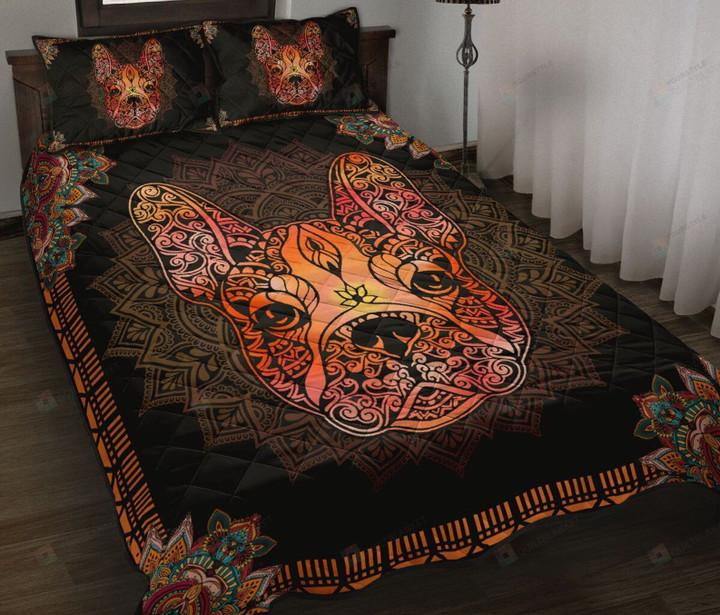 Mandala Bulldog Quilt Bedding Set Cotton Bed Sheets Spread Comforter Duvet Cover Bedding Sets