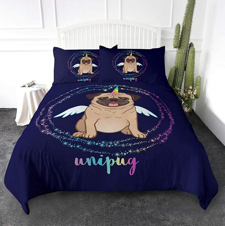 Pug Dog Unipug Bedding Set Bed Sheets Spread Comforter Duvet Cover Bedding Sets