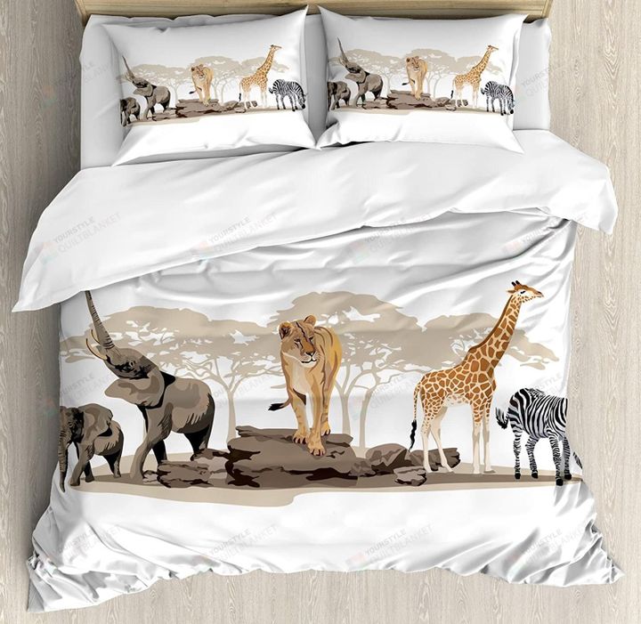 Wild Animals Bed Sheets Spread Comforter Duvet Cover Bedding Sets