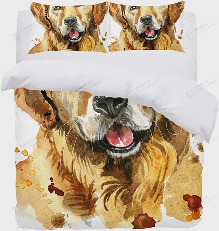 Golden Retriever Dog Bedding Set Bed Sheets Spread Comforter Duvet Cover Bedding Sets