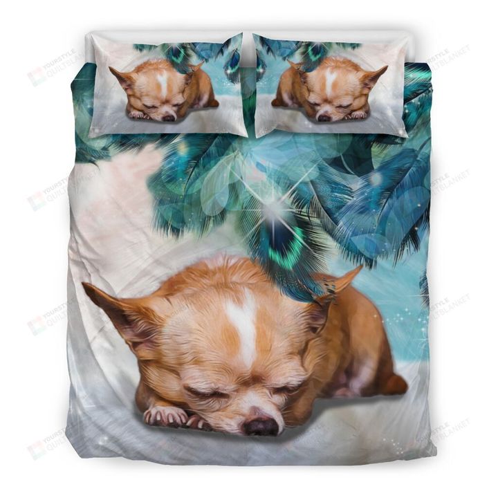 Chihuahua Dog Sleeping Bedding Set Cotton Bed Sheets Spread Comforter Duvet Cover Bedding Sets