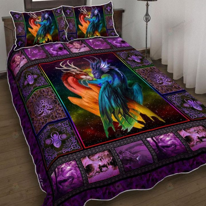 Couple Dragon Quilt Bedding Set
