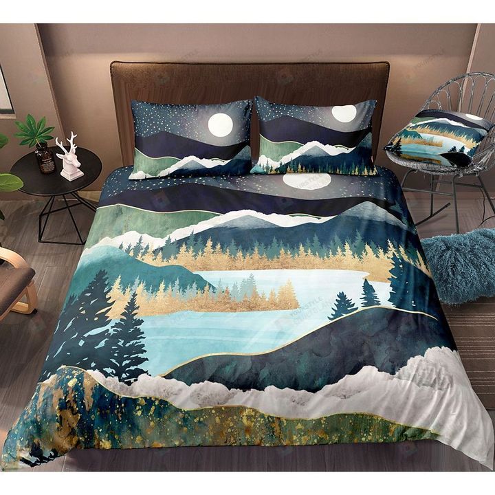 Mountain Landscape Bedding Set Bed Sheets Spread Comforter Duvet Cover Bedding Sets