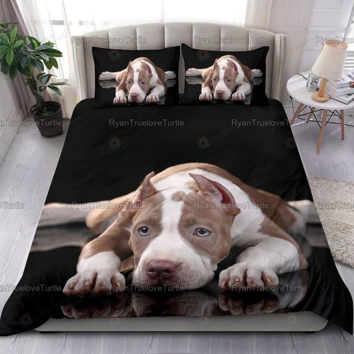 Pitbull Dog Black Sleeping Bedding Set Bed Sheets Spread Comforter Duvet Cover Bedding Sets