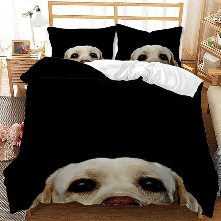 Labrador Dog Black Bedding Set Bed Sheets Spread Comforter Duvet Cover Bedding Sets