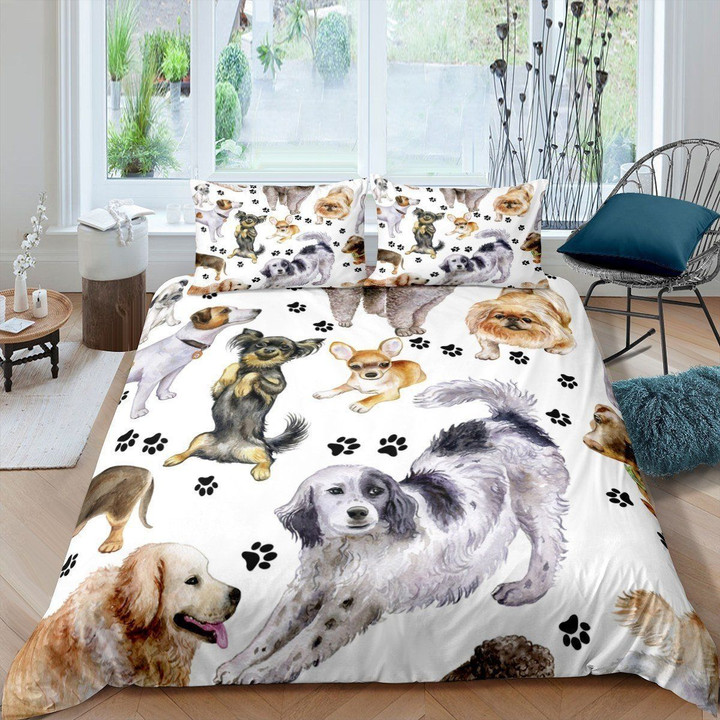 Lovely Dogs Bed Sheets Duvet Cover Bedding Sets