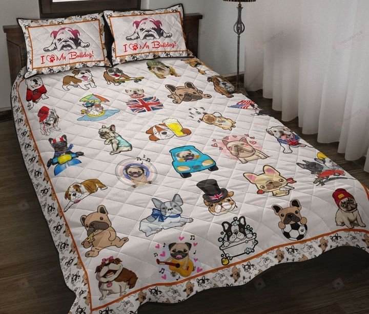 Bulldog Collection Quilt Bedding Set