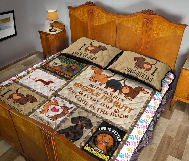 Dachshund Dog Life Is Better With A Dachshund Quilt Bedding Set Cotton Bed Sheets Spread Comforter Duvet Cover Bedding Sets