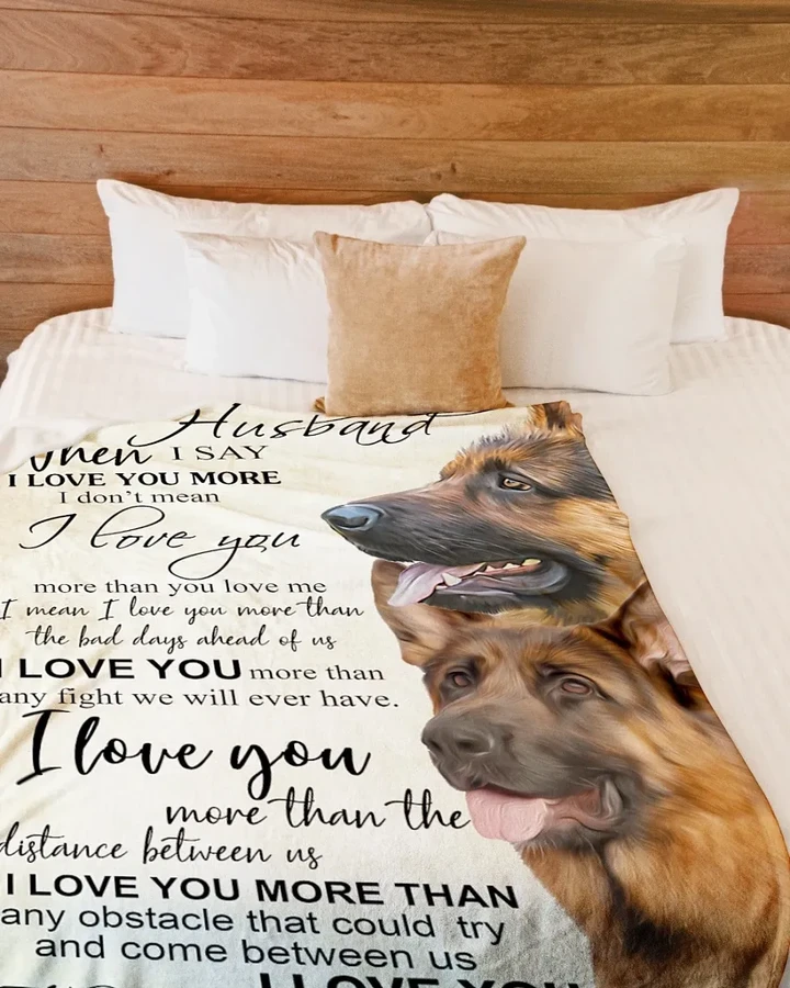 Dog Blanket - German Shephered To My Husband Fleece Blanket