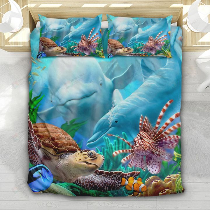 Animals Ocean Bedding Set Bed Sheets Spread Comforter Duvet Cover Bedding Sets