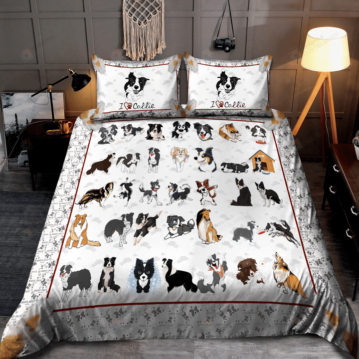 Border Collie Dogs Bedding Set Bed Sheets Spread Comforter Duvet Cover Bedding Sets