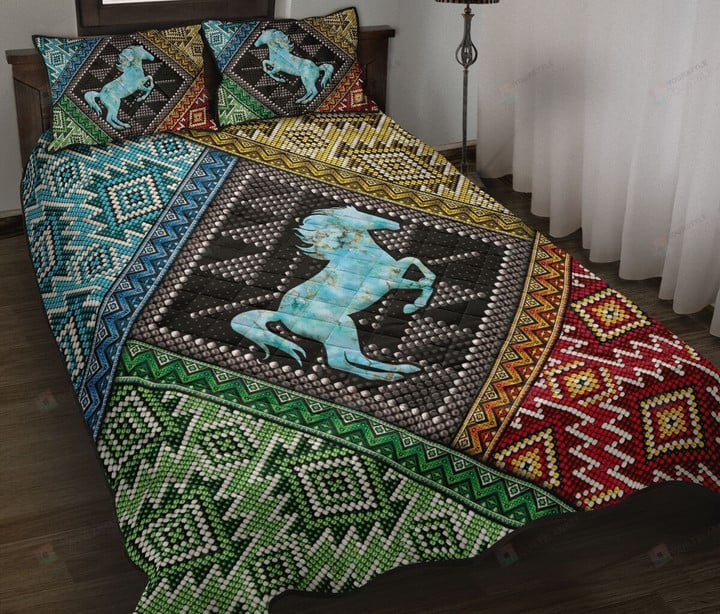 Horse Patterns Quilt Bedding Set