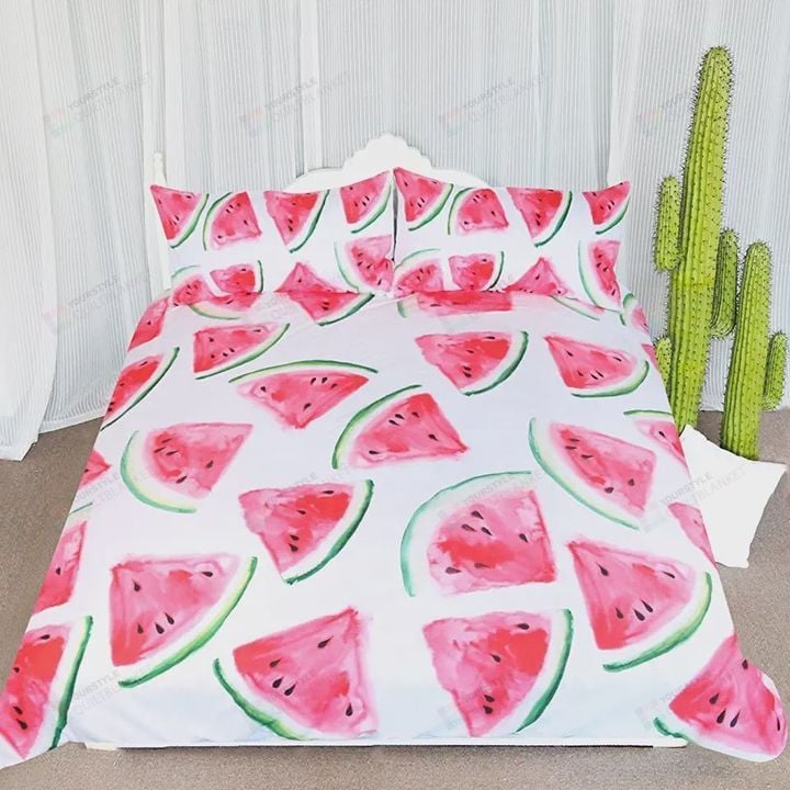 Watermelon Fruit Slices Patterned Bedding Set (Duvet Cover & Pillow Cases)
