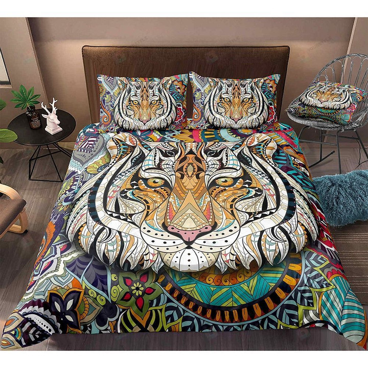 Tiger Art Pattern Bedding Set Bed Sheets Spread Comforter Duvet Cover Bedding Sets