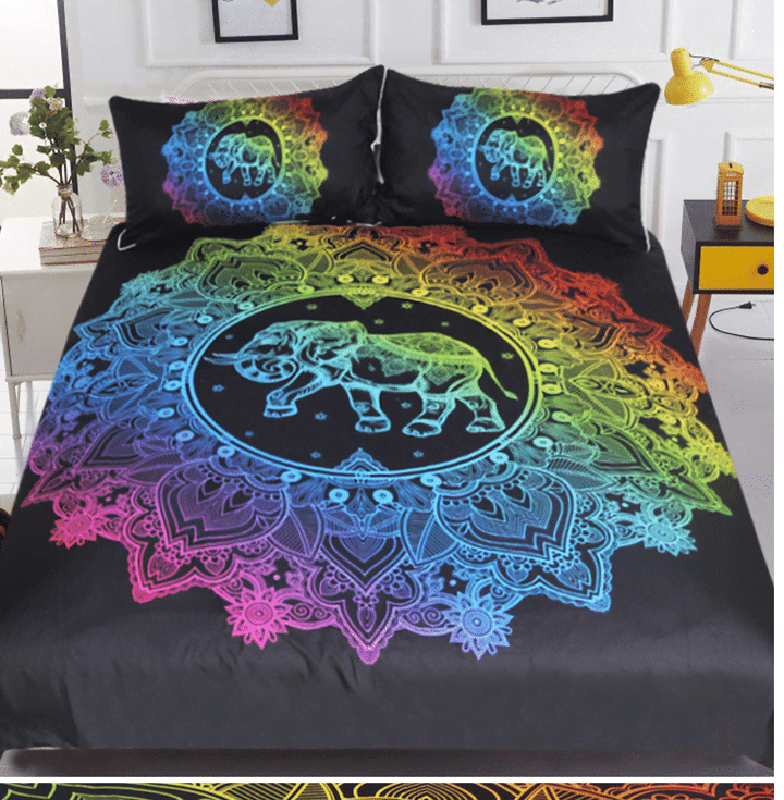 Mandala Elephant Pattern Bed Sheets Duvet Cover Bedding Sets