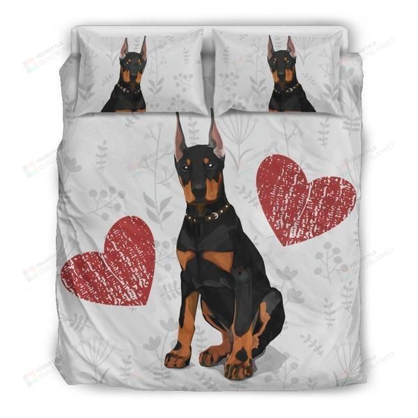Doberman Dog I Love Dobermans Bedding Set Bed Sheets Spread Comforter Duvet Cover Bedding Sets