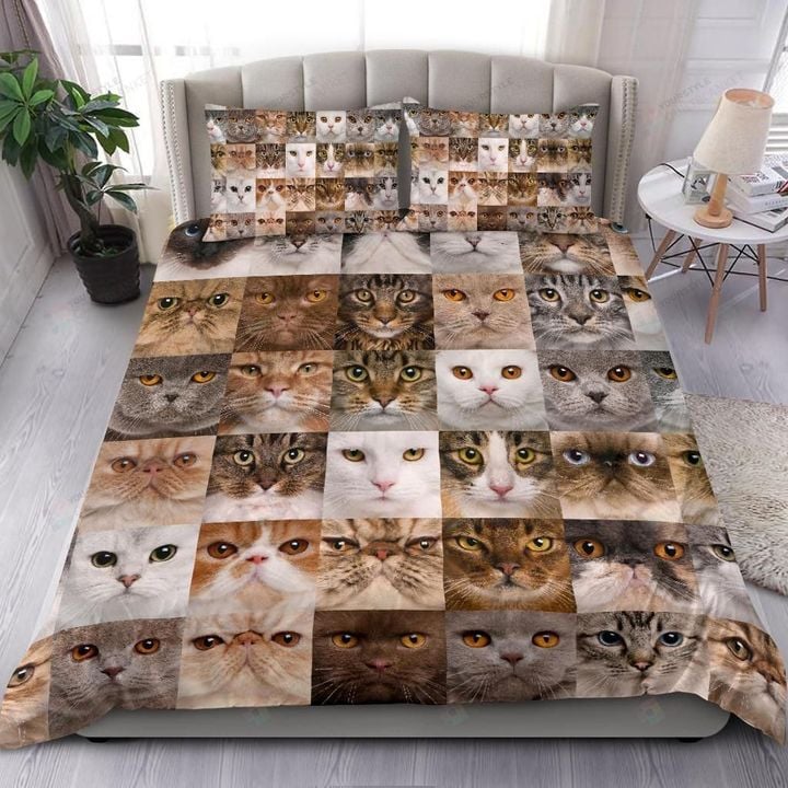 Cat Heads Bed Sheets Duvet Cover Bedding Sets