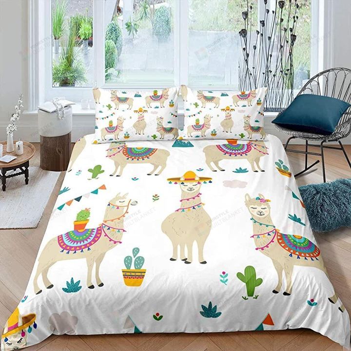 Llama Pattern Bedding Set Bed Sheets Spread Comforter Duvet Cover Bedding Sets