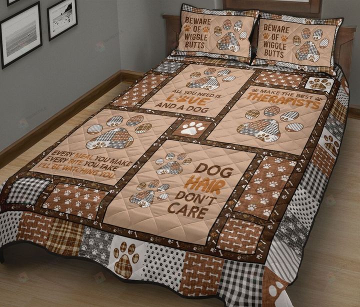 Therapist Dog Pattern Quilt Bed Sheets Spread Quilt Bedding Sets