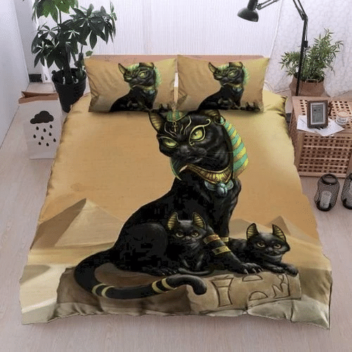 Egyptian Cat Bedding Sets Duvet Cover Bedroom Quilt Bed Sets
