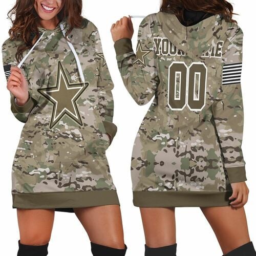Dallas Cowboys Camouflage Pattern 3d Personalized Hoodie Dress Sweater Dress Sweatshirt Dress Model A2479 - 1