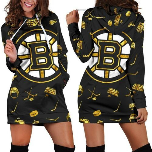 Boston Bruins Hoodie Dress Sweater Dress Sweatshirt Dress 3d All Over Print For Women Hoodie 16007 - 1