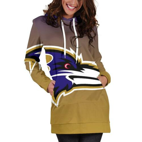 Baltimore Ravens Hoodie Dress Sweater Dress Sweatshirt Dress 3d All Over Print For Women Hoodie 16076 - 1