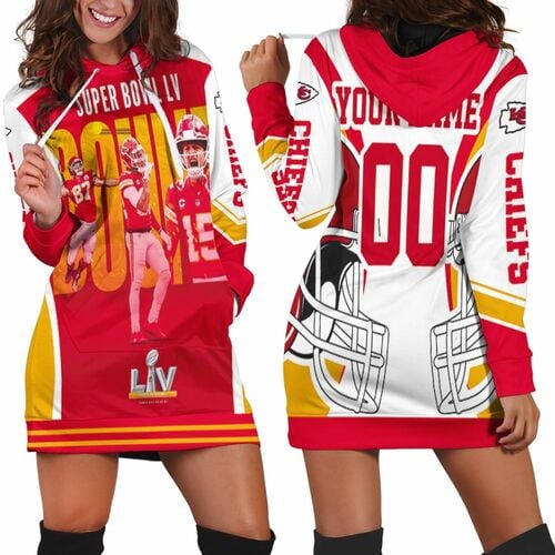 Kansas City Chiefs Afc West Division Super Bowl L V 2021 Personalized Hoodie Dress Sweater Dress Sweatshirt Dress Model A20129 - 1