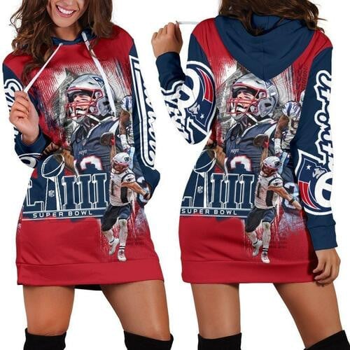 New England Patriots Super Bowl Champions Hoodie Dress Sweater Dress Sweatshirt Dress 3d All Over Print For Women Hoodie 14874 - 1