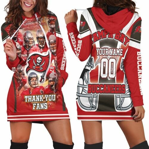 Tampa Bay Buccaneers 2021 Super Bowl Champions Thank Fan Personalized Hoodie Dress Sweater Dress Sweatshirt Dress Model A7567 - 1
