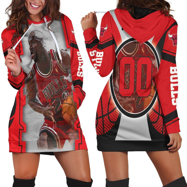 Michael Jordan Chicago Bulls Legendary 23 Personalized Hoodie Dress Sweater Dress Sweatshirt Dress - 1