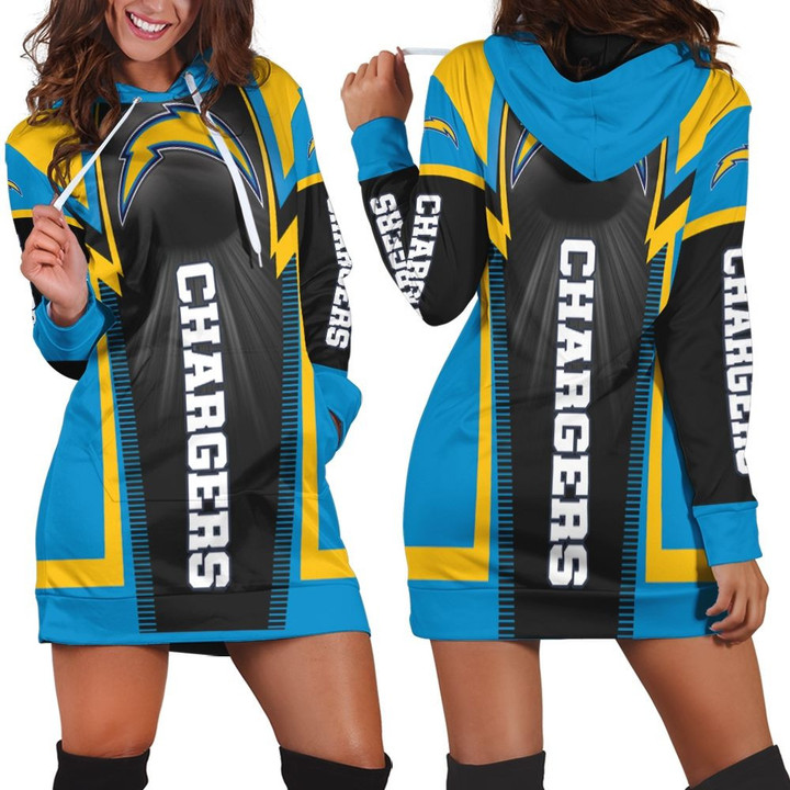 Los Angeles Chargers For Fans Hoodie Dress Sweater Dress Sweatshirt Dress - 1