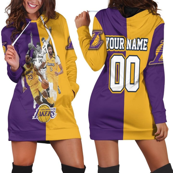 Nba Western Conference Los Angeles Lakers Personalized Hoodie Dress Sweater Dress Sweatshirt Dress - 1