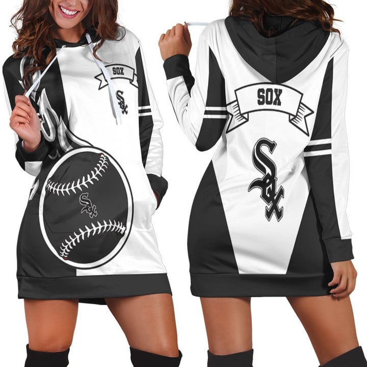 Chicago White Sox 3d Hoodie Dress Sweater Dress Sweatshirt Dress - 1